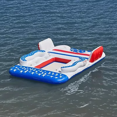 Member's Mark Paradise Island Float 2 Built-in Coolers 6 Person Americana • $199.95