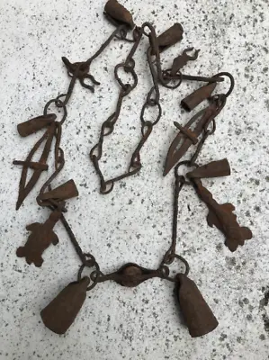 (B)  Antique Dogon Medicine Man Iron Necklace W Stone Africa - V Rare • $495