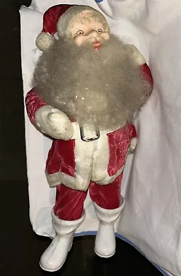 1950s Harold Gale SANTA CLAUS Plush 14” Doll MCM Vtg Christmas W/ White Boots • $31.95