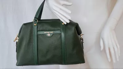 Michael Kors Beck Medium Leather MD Satchel - Moss Green BNWT • $89