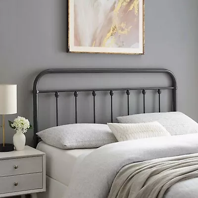 Modway Sage Modern Farmhouse Metal Twin Headboard In Gray • $48