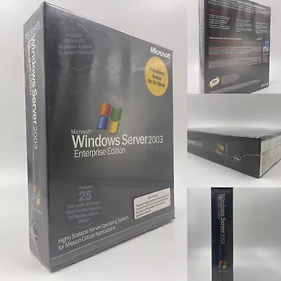 Sealed New Microsoft Windows Server 2003 Enterprise X86 25 CAL P72-00818 • $70