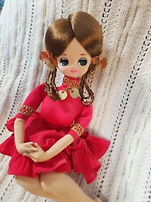 Rare Vintage Big Eyes Doll 11  Posable Japan 1960s Mod Bradley Pose Seated  VGC • $59.99