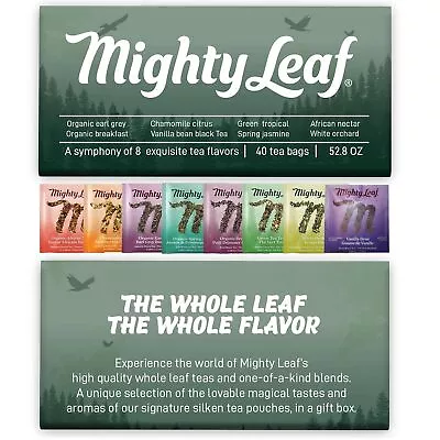 Mighty-Leaf Tea Bags Sampler Assortment (40 Silk Bags) Organic (8 Flavors)...  • $57.05