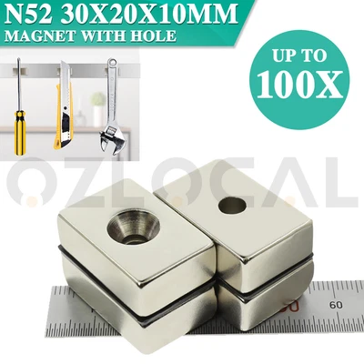 5-100X N52 Super Strong Magnets Block Rare Earth Cuboid Neodymium 30mm×20mm×10mm • $310.99