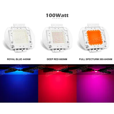 Royal Blue Full Spectrum Led Chip 1W 3W 5W 10W 20W 30W 50W 100W Grow Light Bulbs • $28.99