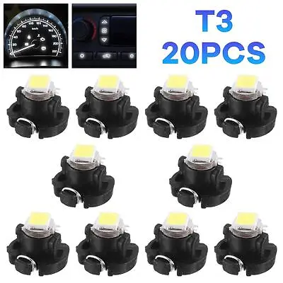 White T3 Neo Wedge LED Dash Switch Lamp A/C Climate Control Light Bulbs • $8.68