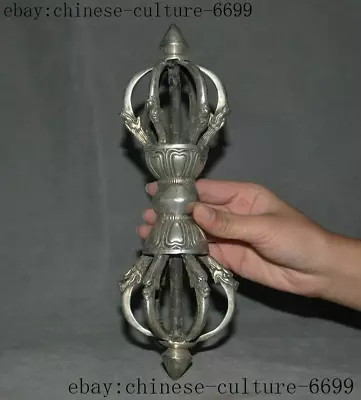 Old Tibet Buddhism Tibetan Silver Phurpa Dorje Phurpa Pestle Vajra FaQi Statue • $89.04