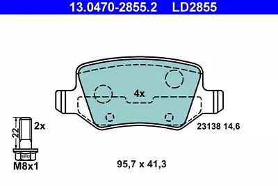 ATE 13.0470-2855.2 Brake Pad Set Disc Brake For MERCEDES-BENZ • $77.20