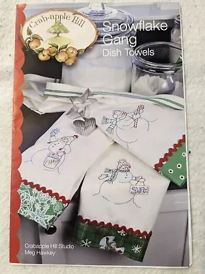 Snowflake Gang Dish Towels Embroidery Pattern By Meg Hawkey Crabapple Hill Studi • $10.50