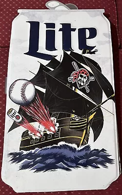 Pittsburgh Pirates Miller Lite Beer Can Sign - Side By Side Tin Cans - 24”x14” • $120