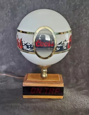 Vintage Coors Beer Tabletop Bar Globe Lamp Light Up Moving Letters Animation. • $54