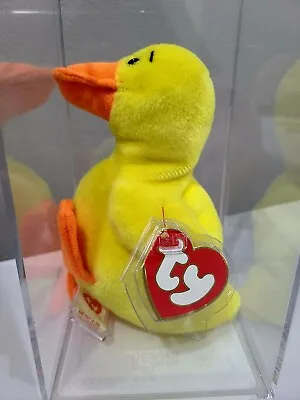 Ty Beanie Baby Babies Rare 3rd 2nd Gen Tag Quackers TBB Authenticated MWMT-MQ! • $199.95