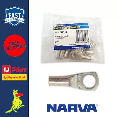 Narva Cable Lug 6 B&S / 6AWG Lugs For 10mm Stud Pack Of 10 Narva Battery Lugs • $26.99