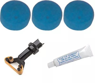 Tweeten Elk Master Pool Snooker Cue Tipping Kit 3 X 9mm Glue Tips + Glue Clamp • $16.28