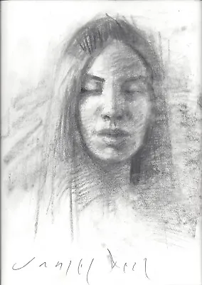 FEMALE PORTRAIT Young Woman Study 9x12 CHARCOAL Pencil Chalk DRAWING Realism Art • $200