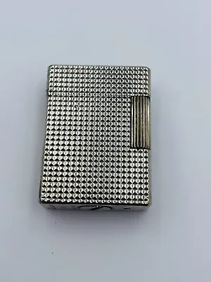 $504.04 • Buy St DuPont France Vintage Silver Tone Checkered Pattern Lighter