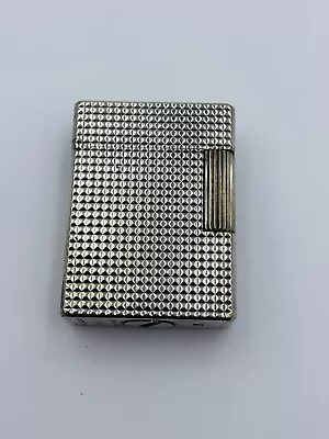 St DuPont France Vintage Silver Tone Checkered Pattern Lighter • $491.56