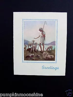 Vintage Margaret W. Tarrant Xmas Greeting Card Printed In USA Shepherd & Sheep • $20