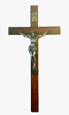 Vintage Large Wall Mounted Crucifix Wood & Metal 18” • £37