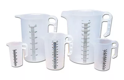 Measuring Jug Polypropylene Food Grade UV Stabilised 250 500ml 1L 2L 3L 5L  • $9.35