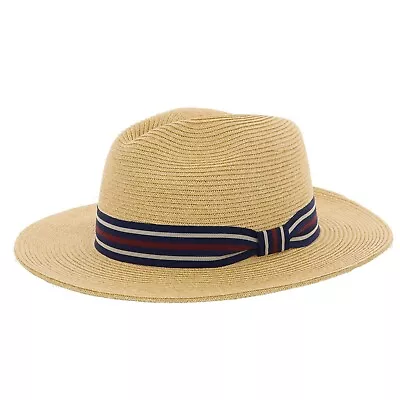 Failsworth Antigua Summer Straw Fedora Hat In Natural • £29.99