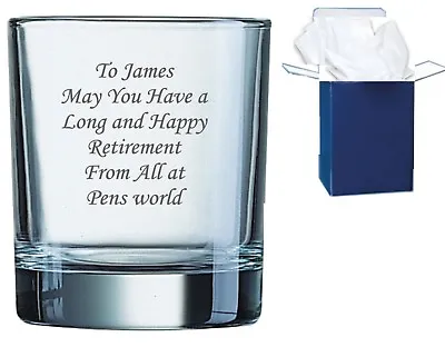 £9.95 • Buy Personalised Large Whisky Glass Engraved 40th 50th 60th Birthday Gift + Gift Box