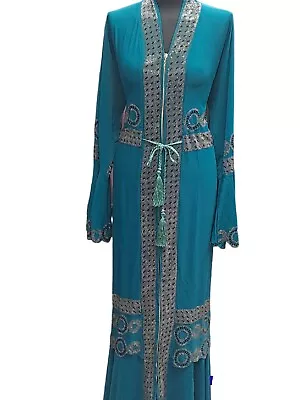 Latest Design Dubai Open Abaya Kaftan Farasha  Maxi Jilbab Jalabiya Burkha • £39.99