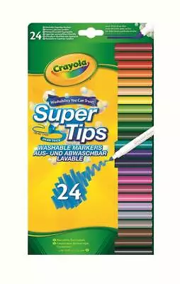 Crayola Washable Markers Supertips 24-Pack Bright Felt Tip Colour Pens • £6.49