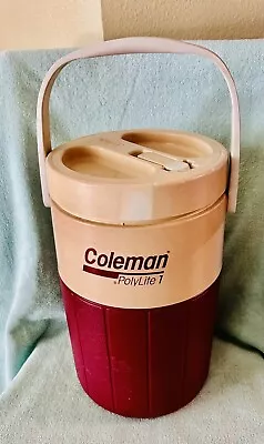 Vintage Coleman PolyLite 1 Gallon Water Cooler Jug With Spout SUPER CLEAN • $9.95