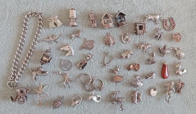 £25.75 • Buy Job Lot Collection Of Vintage Sterling Silver Charms & Bracelet 124 Grams