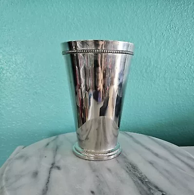 Large Beaded Mint Julep Cup Godinger Silver Plated Derby Day Party • $15.95