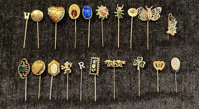 Lot Of 20 Antique & Vintage Stick Pins ~ Gems ~ Gold ~ Silver ~ Lockets ~ Cameo • $169.99