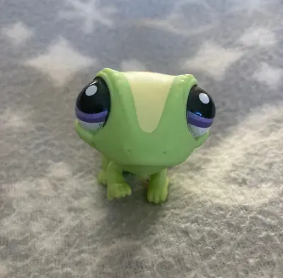 Littlest Pet Shop LPS #2399 Green Orange Yellow Chameleon Purple Eyes • $30