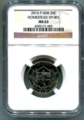 NGC-MS63 2015-P Homestead Quarter 'PUMP REFLECTION' VP-001 Variety • $23.95