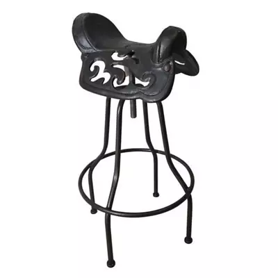 94cm Antique Saddle Bar Stool Horse Theme Adjustable Height Cast Iron • $138.32