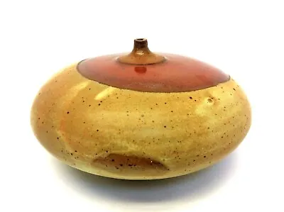 Signed Erin Baer Modernist Modern Stoneware Glazed Pottery Bud Vase Decorative  • $280