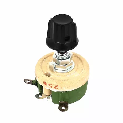 25W 100 Ohm Round Ceramic Wirewound Potentiometer Adjustable Resistor Rheostat • $17.60