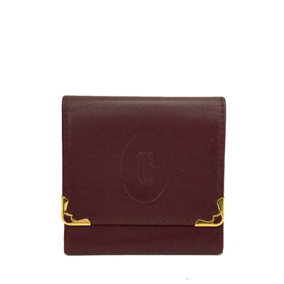 $1 • Buy Must De Cartier Marcello Leather Coin Purse Wallet /1J1053