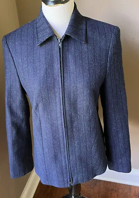 Triona Design 100% Pure Wool Donegal Tweedy Zip Front Jacket Ireland Size10 EUC • $24.99