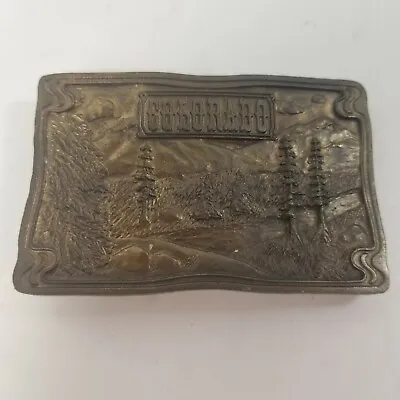 Metal Colorado Brass Trees Mountains Belt Buckle • $18.99