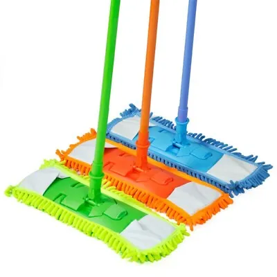 New Extendable Microfibre Floor Mop Cleaner Sweeper Wooden Laminate Tile Wet Dry • £6.99