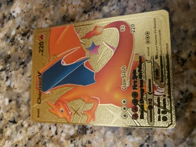 $5 • Buy Charizard V HP 220 Gold Foil Pokemon Card 079/073 Fan Art Orange 