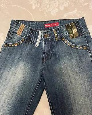 MISS SIXTY Women Denim Bootcut Distressed  Blue Jeans Size XS UK 6 • $63.15