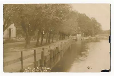 View Down The Harbor Michigan City Indiana 1911 RPPC • $5.99