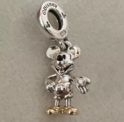 Disney Mickey Mouse Pandora Charm S925 ALE With Pandora Pouch • $35.99