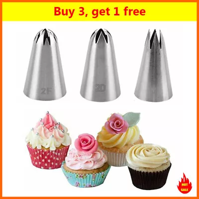 1M/2D/2F Rose Flower Cream Icing Piping Nozzle Tool Pastry Tip Baking Cake Decor • £2.82