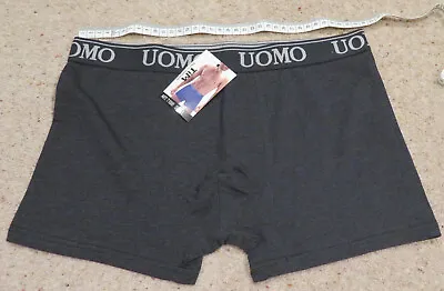 UOMO MENS COTTON LYCRA SOFT BOXERS DARK GREY L 28 In Waist-Unstretched BNWT • $7.15