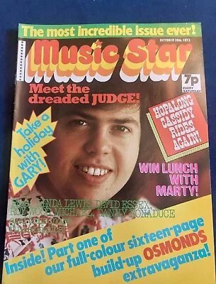 Rare MUSIC STAR Magazine 20 OCTOBER 1973 Osmonds Glitter Geordie Slade Cassidy • £15