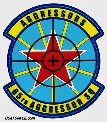 USAF 65TH AGGRESSOR SQ -F-35 -F-16- AGGRESSORS-Nellis AFB-ORIGINAL VEL PVC PATCH • $11.95